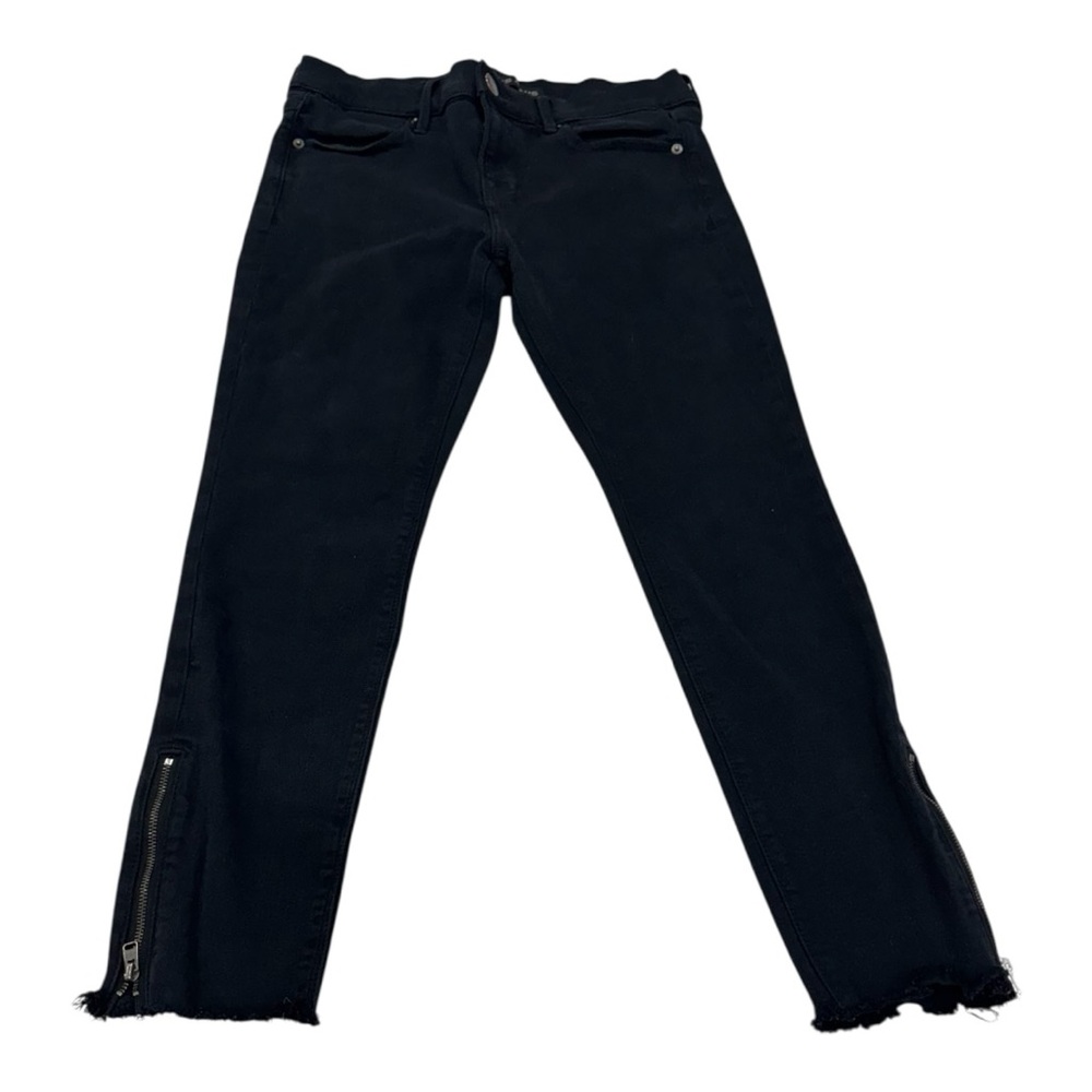 Express Size 8 Black Denim Cropped Leggings High Rise Jeans
